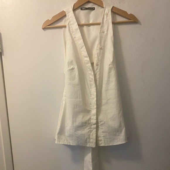 Zara Linen Blend Halter Top - Picture 4 of 5